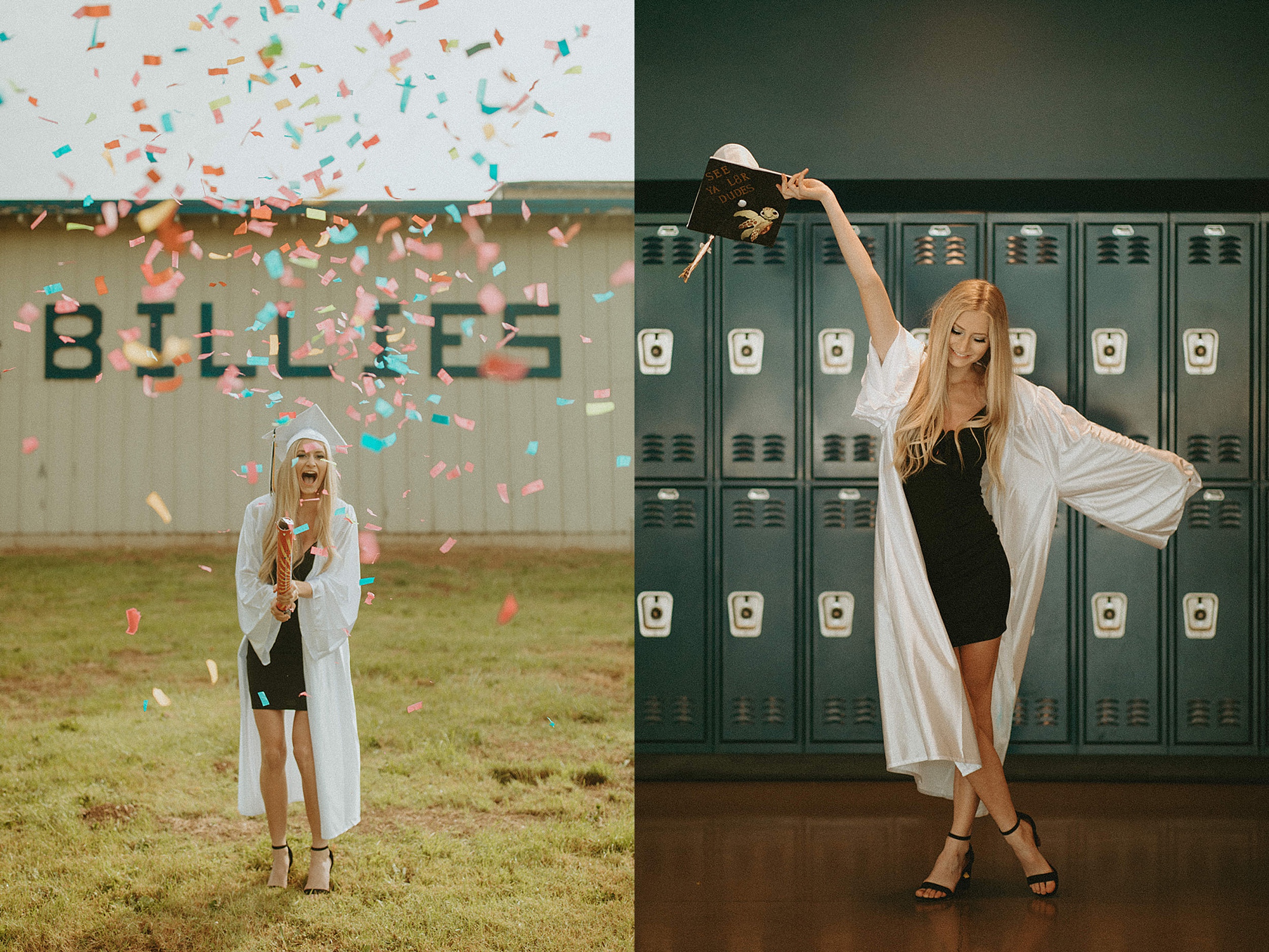 senior in her cap and gown